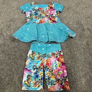 Handmade Paw Patrol Tunic Top and Short Set Outfit Sz 5